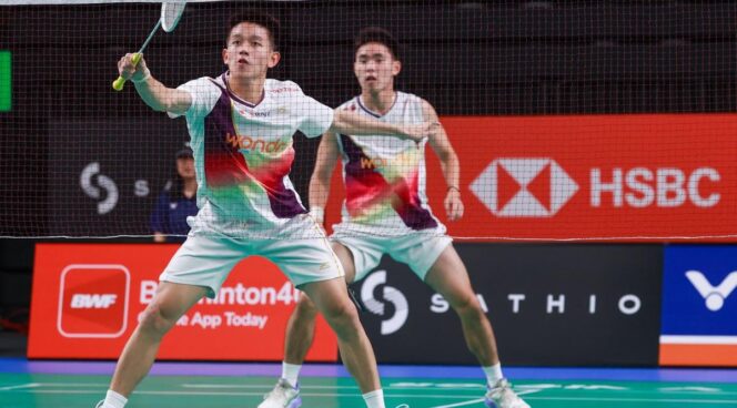 
Pemain Ganda Putra Indonesia Rayakan Kemenangan di Babak 16 Besar Indonesia Masters 2026